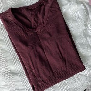LULULEMON Swiftly Tech Burgundy Sleeve 6